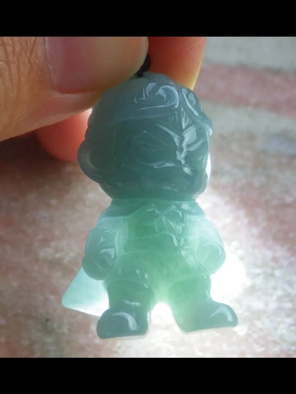 Blue Stone certificate jadeite Jade sun wukong Pendant monkey king water blue